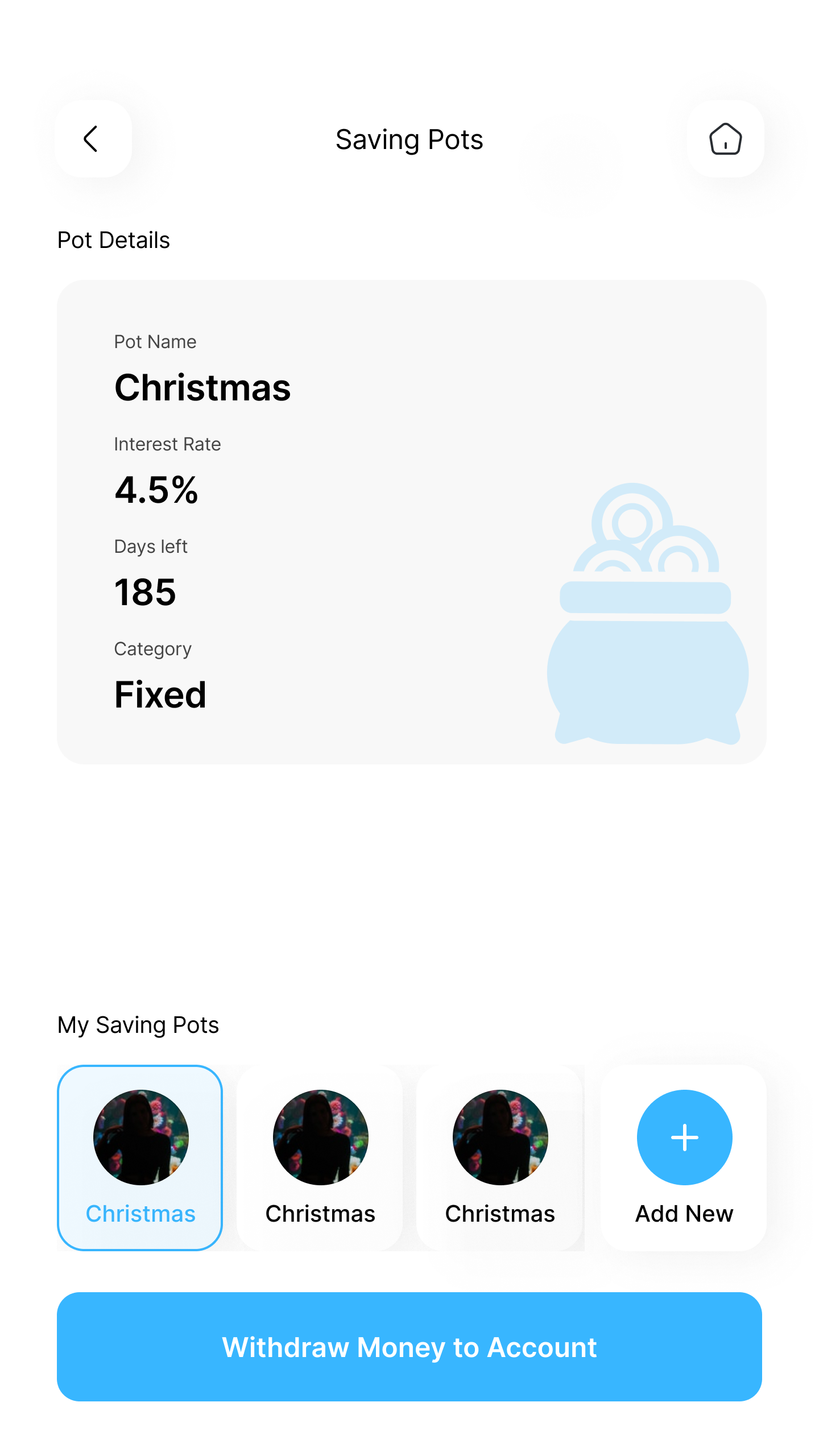 E-Wallet & Saving Pots mockup